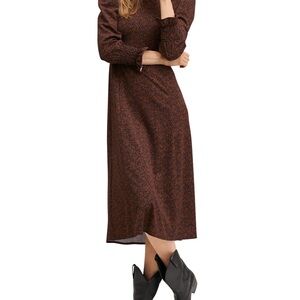 Mango Long Sleeve Patterned Dress